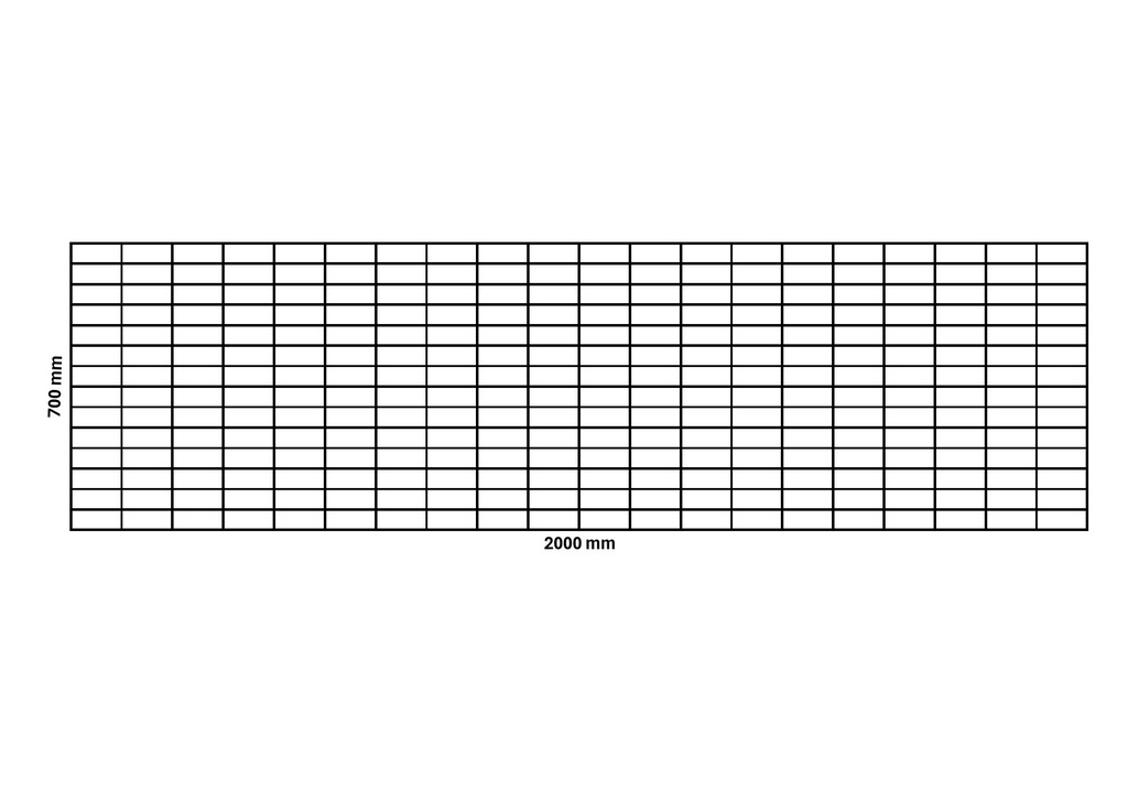 Gabionennetz 2000x700 mm, Maschenweite 100x50 mm