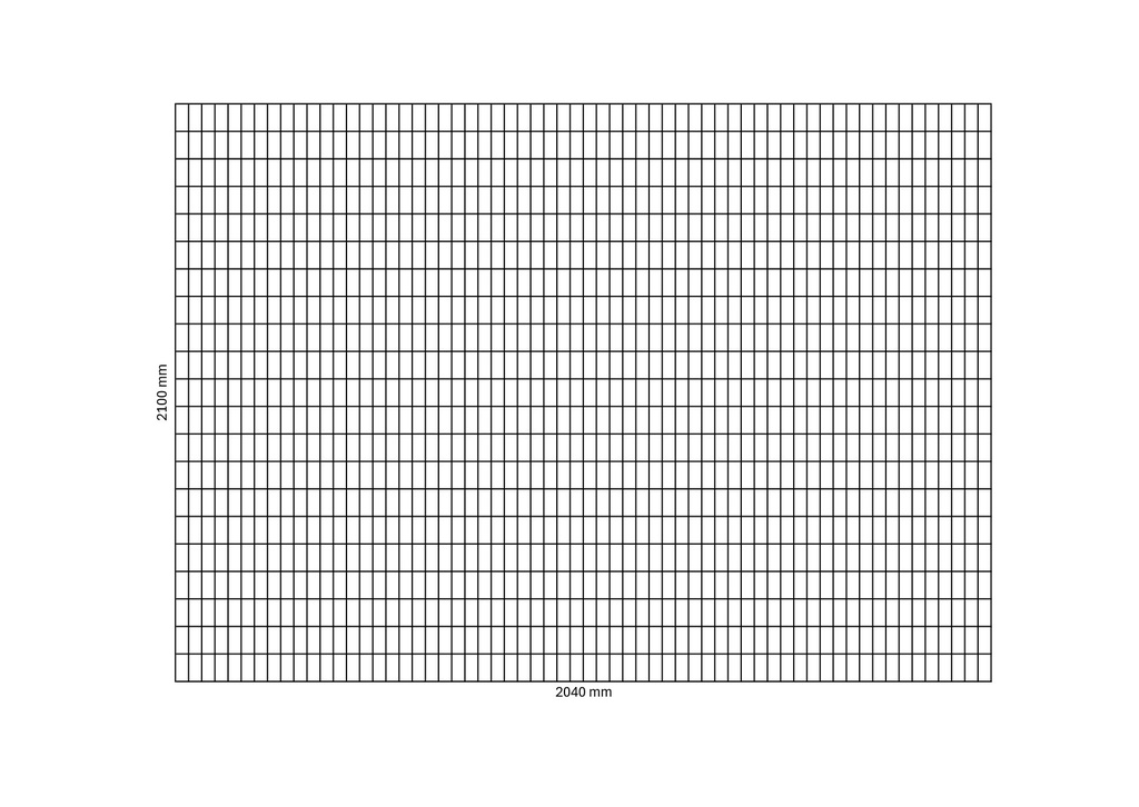 Gabionennetz 2040x2100 mm, Maschenweite 33x100 mm