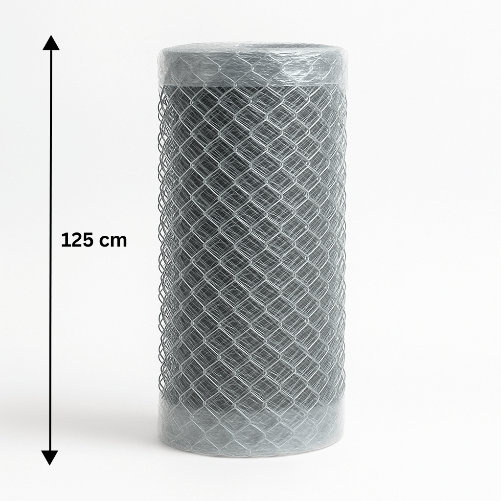 Verzinkte Masche 125 cm, Rolle 15 m