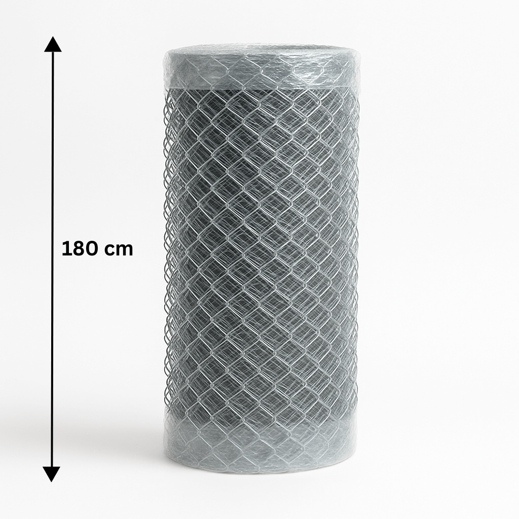 Verzinkte Masche 180 cm, Rolle 15 m