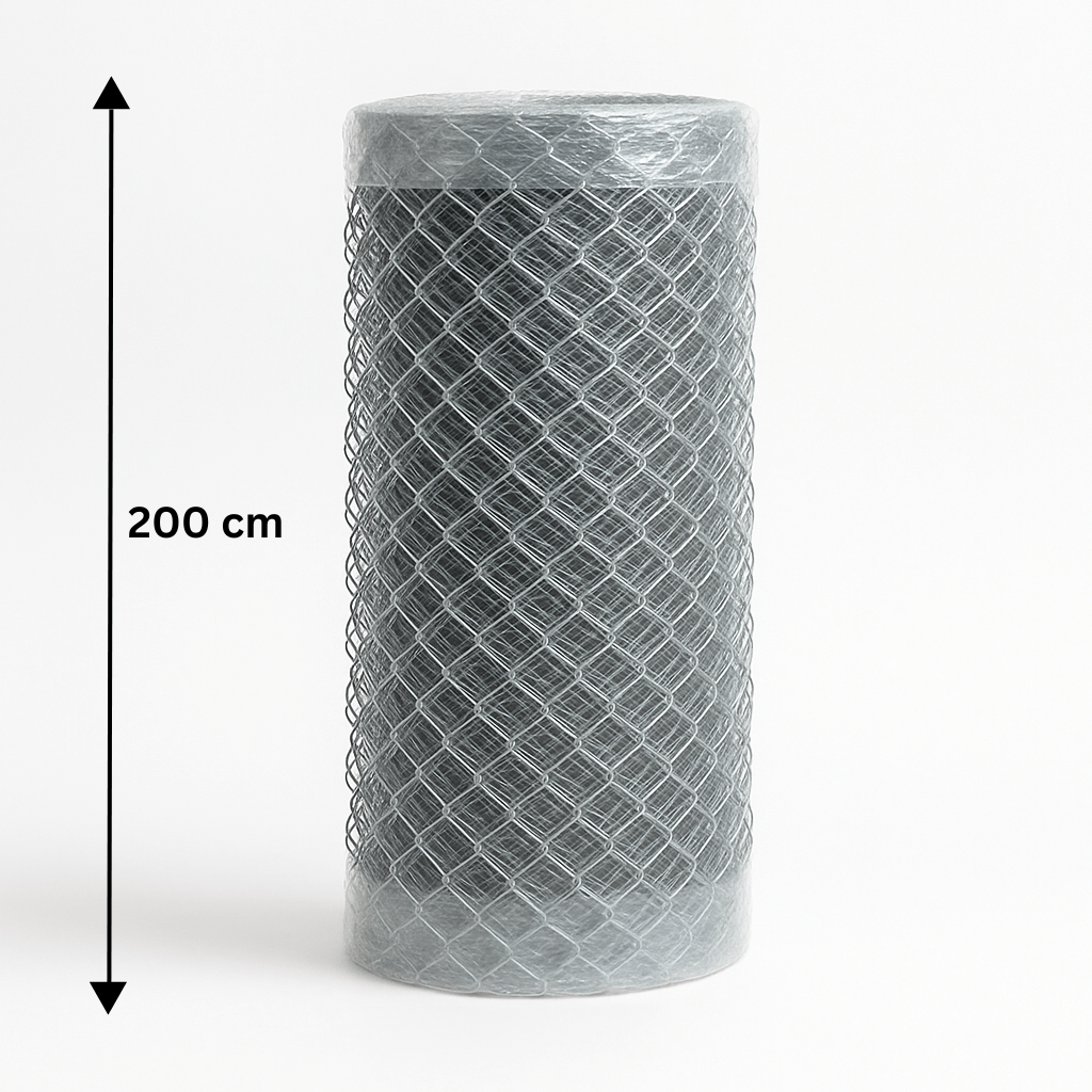 Verzinkte Masche 200 cm, Rolle 15 m
