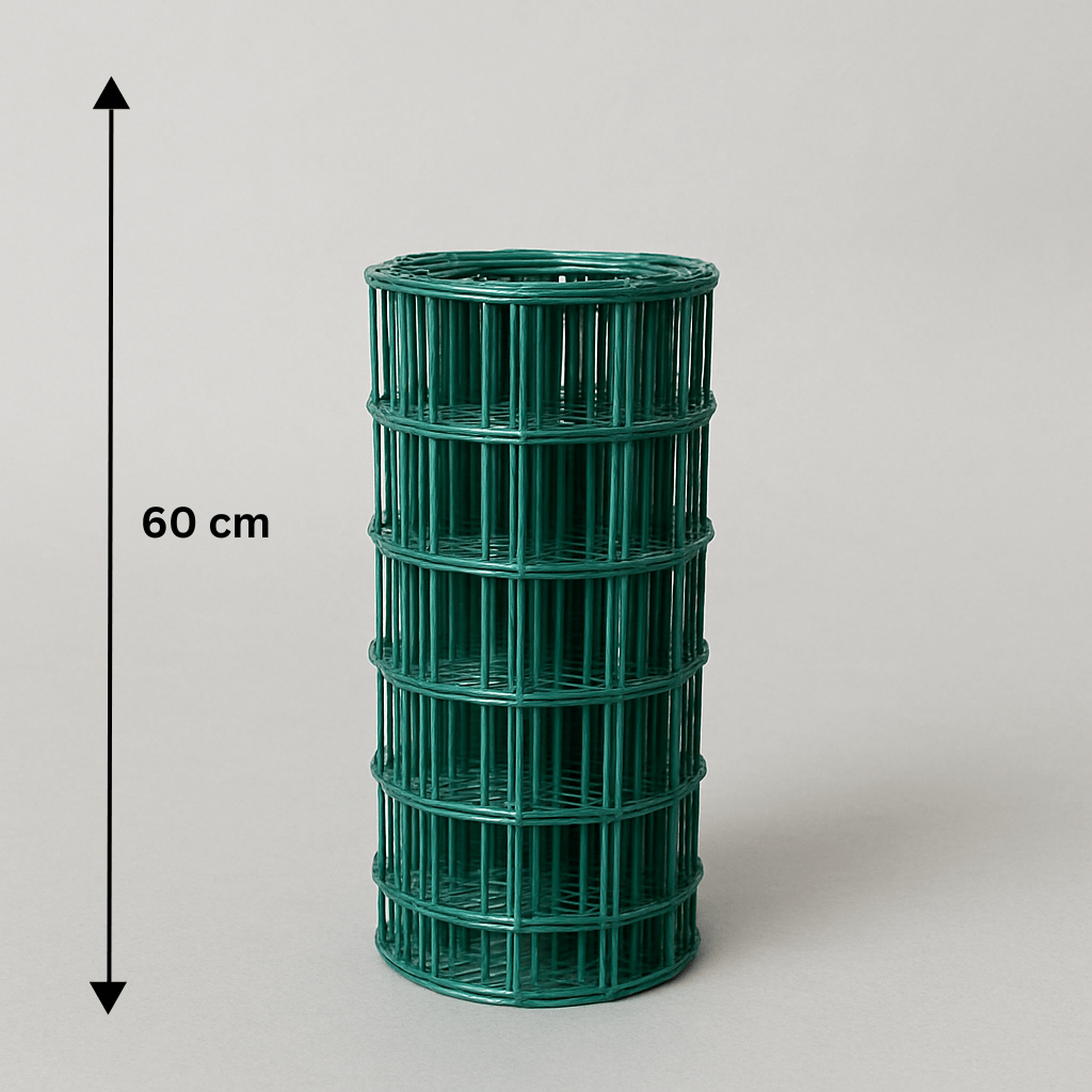Geschweißtes kunststoffbeschichtetes Netz Metuje - grün - Höhe 60 cm, Masche 100*50 mm, Rolle 25 m